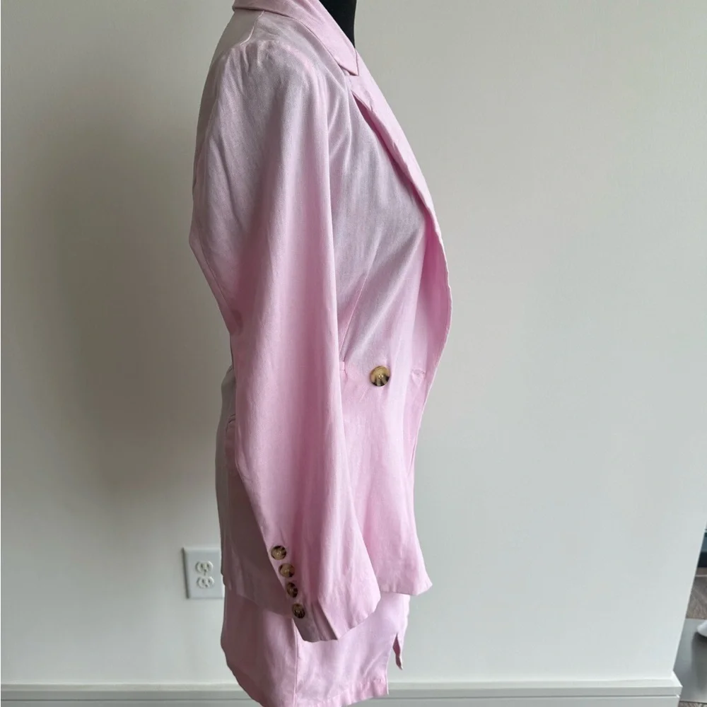 Gianni Bini Pink Linen Blazer and Skirt